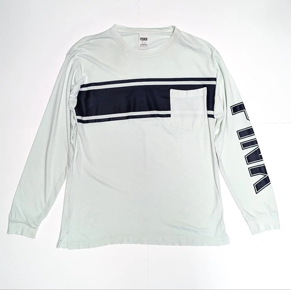 Pink Victorias Secret Mint Green Long Sleeve Tee - Picture 1 of 4